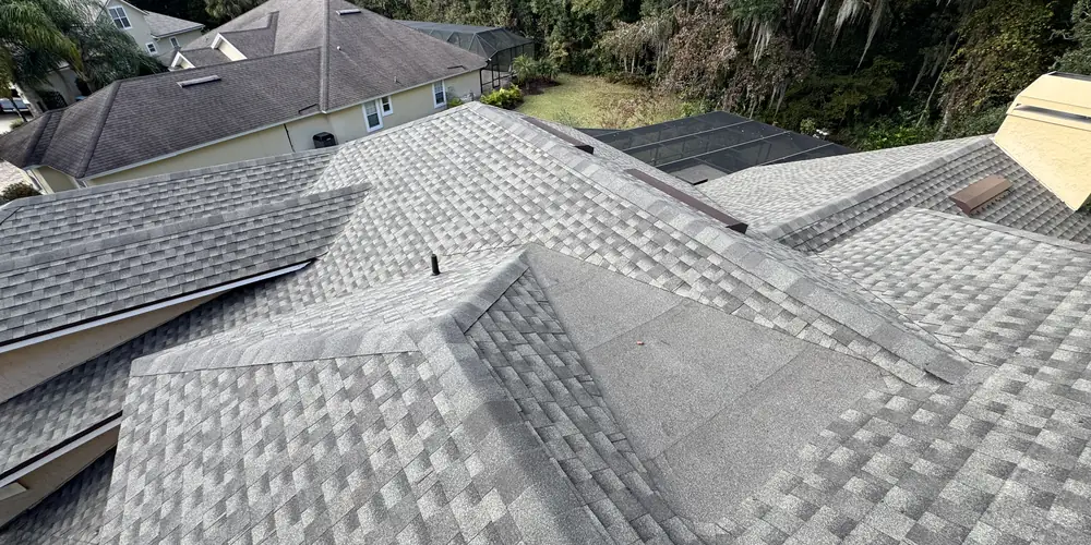 New architectural shingle roof installed by LePierre Roofing in Nassau County